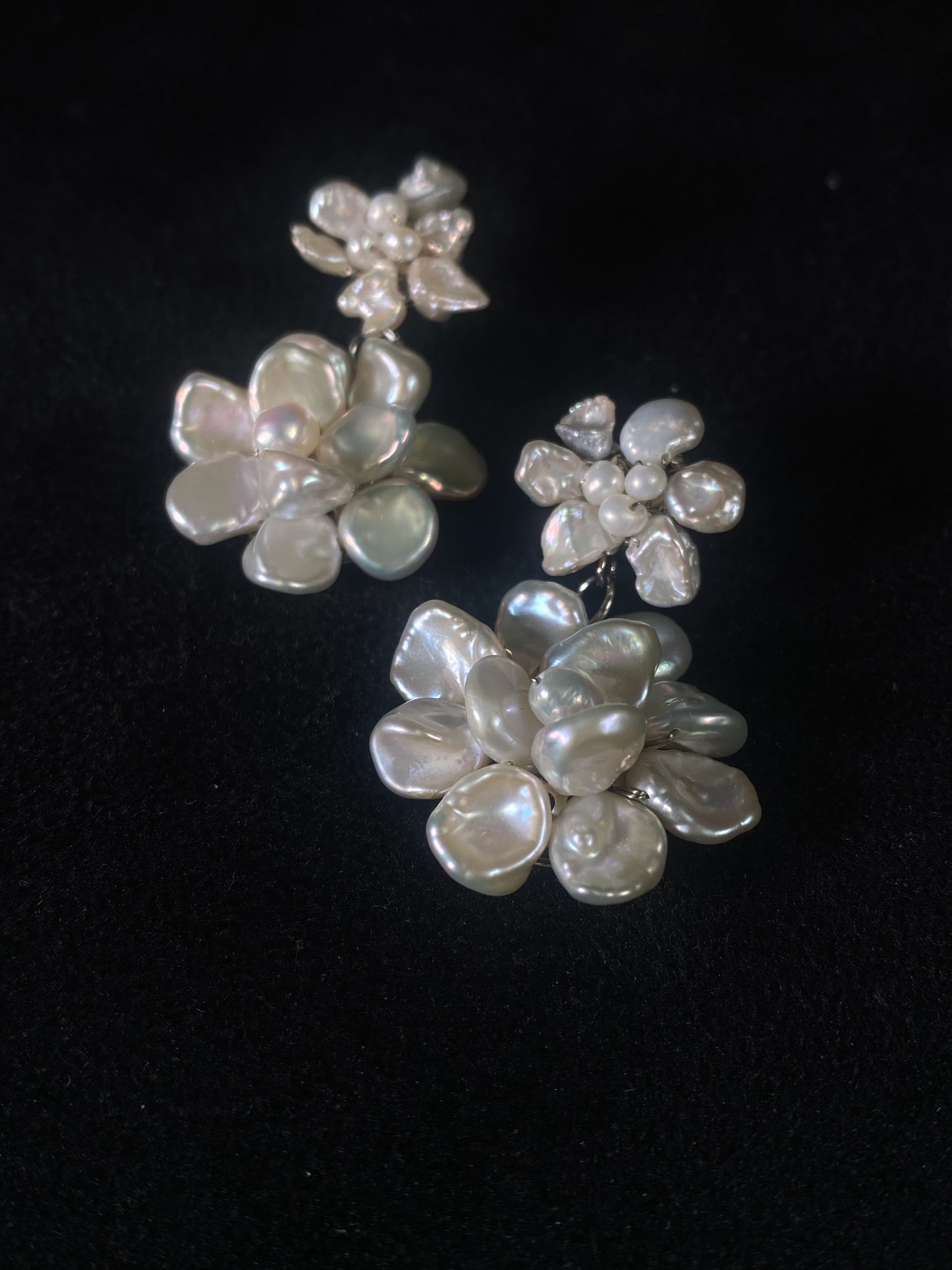 Keshi Flower Pearl Cluster Dangle Drop №56