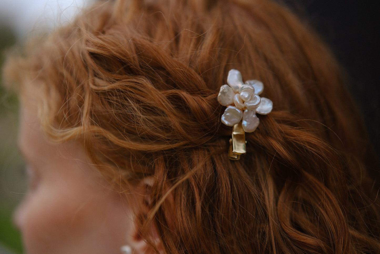 Classic Keshi Pearl Flower Hair Clip №61