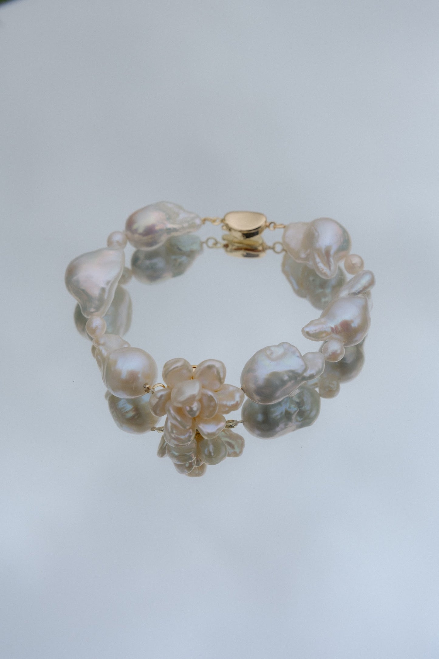 Lilac Mini Baroque Keshi Pearl Flower Bracelet №55
