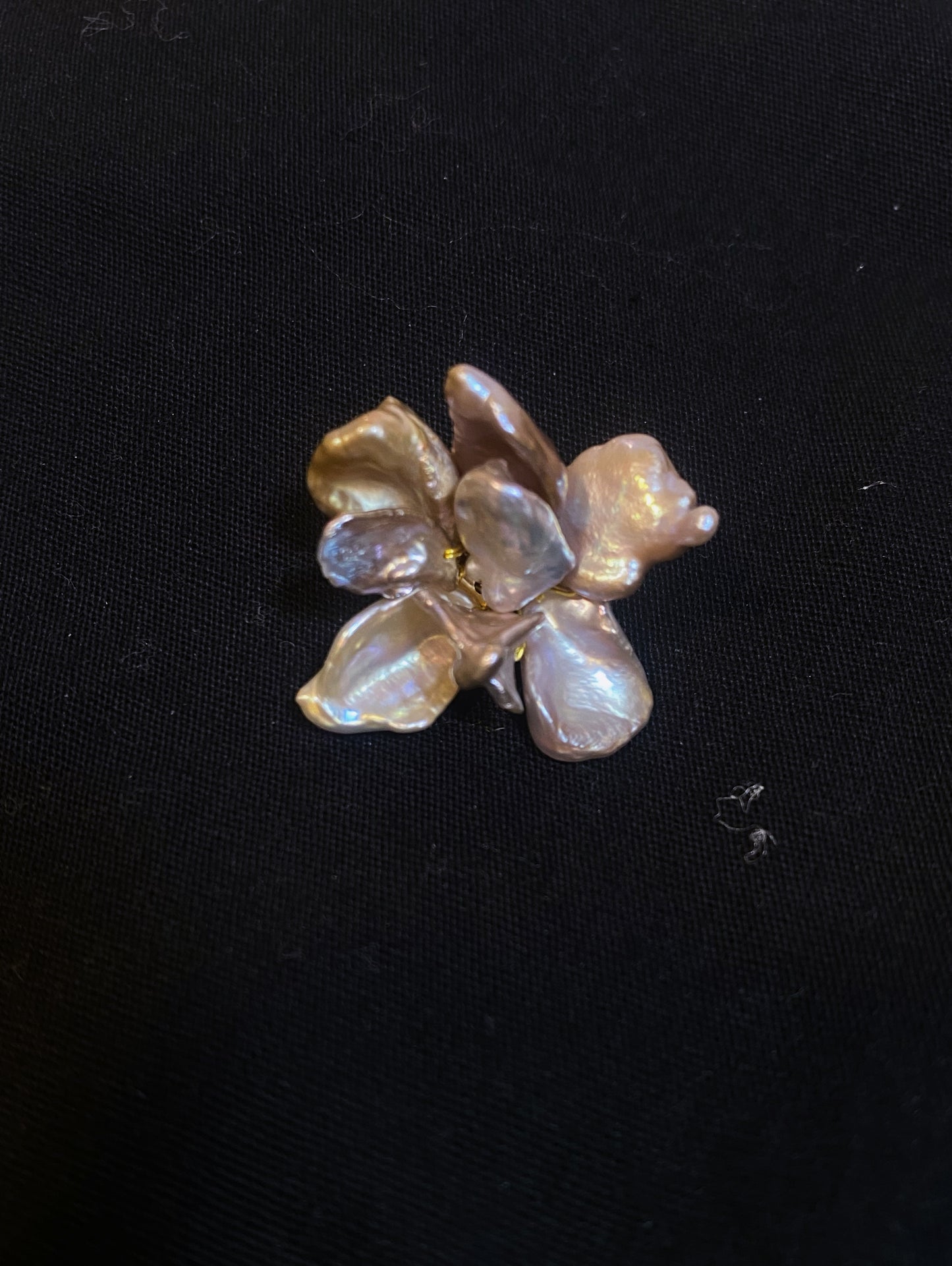 Keshi Pearl Purple Flower Brooch №16