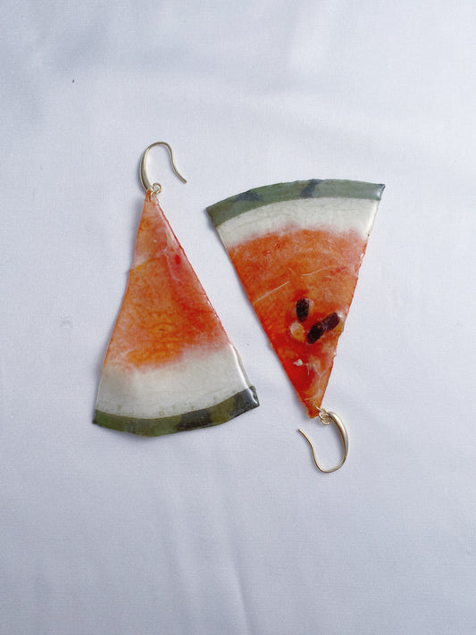 Real Watermelon Drop Earrings