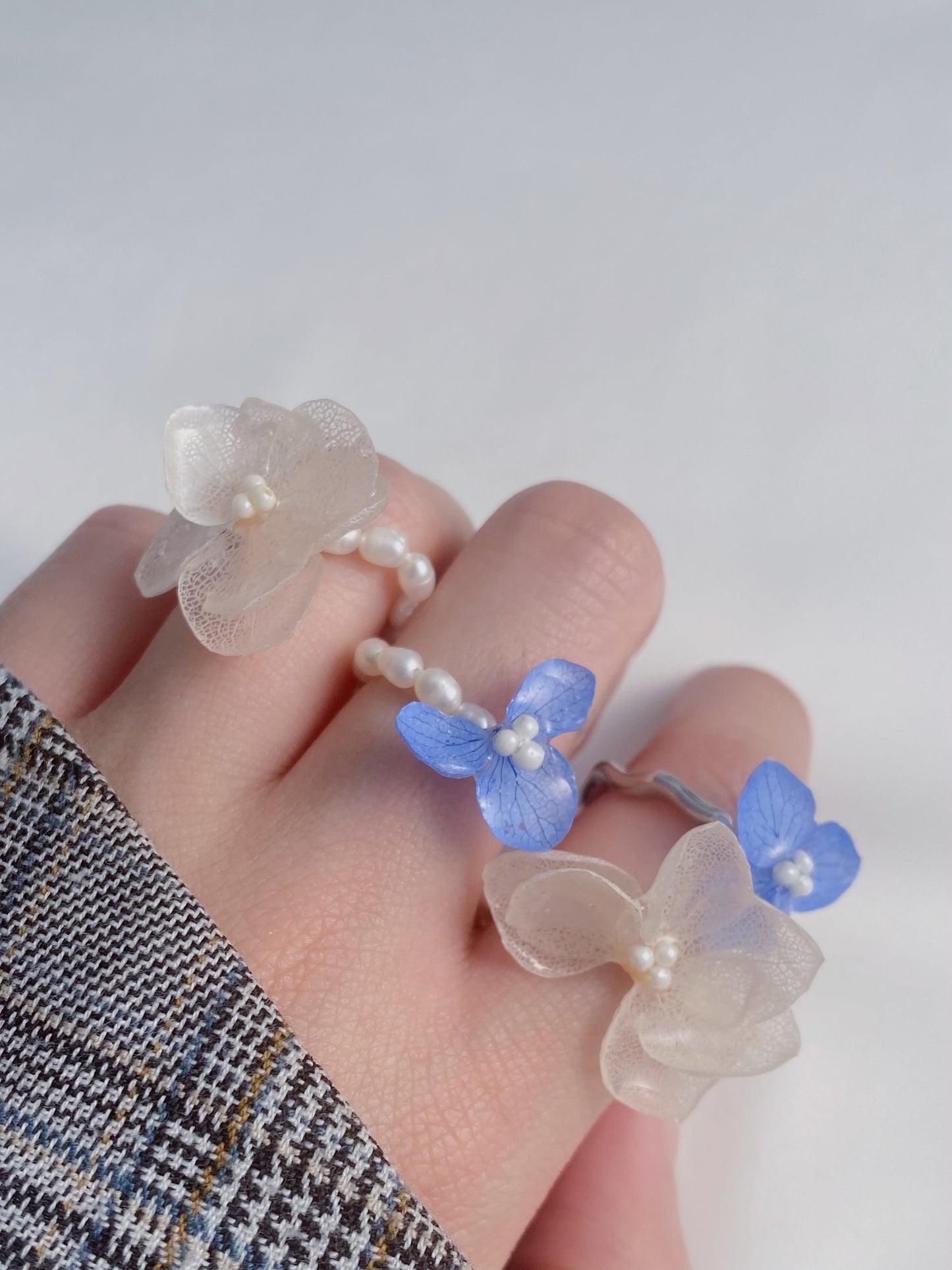 Timeless Hydrangea Pearl Ring