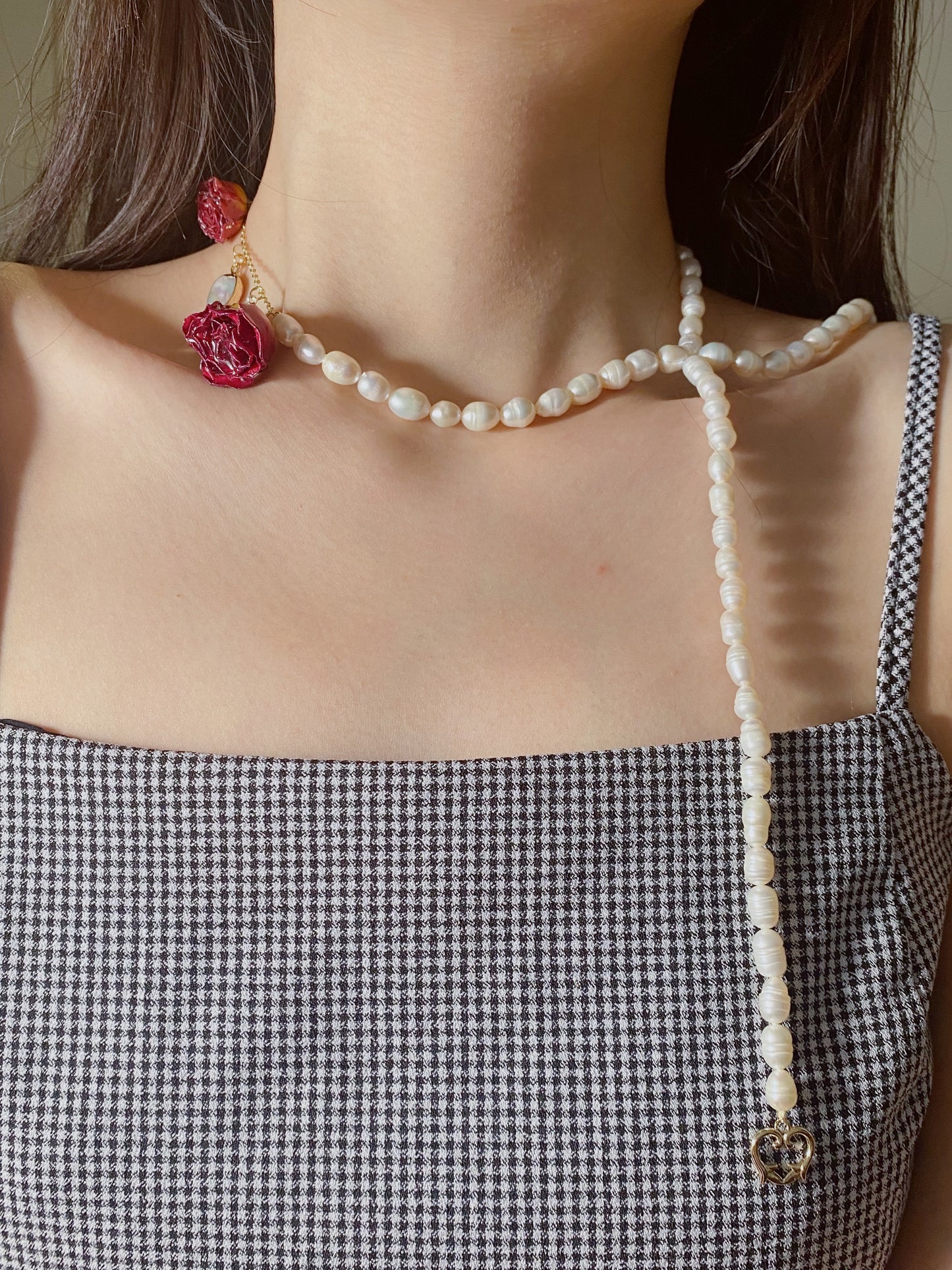 Eternal Rose Garden Pearl Necklace and Bracelet