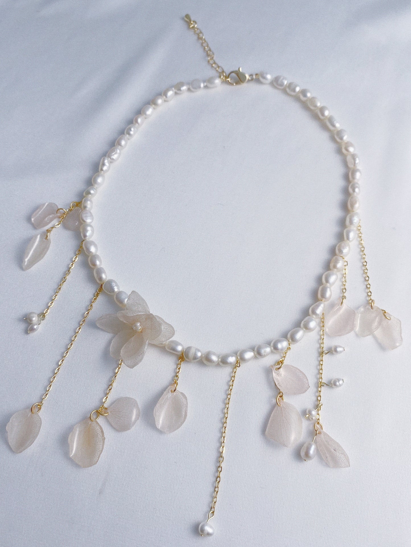 Fairy Floral Hydrangea Pearl Necklace