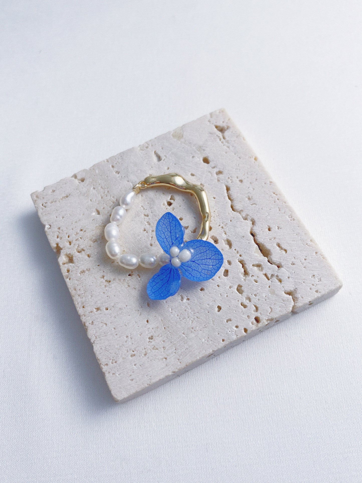 Timeless Hydrangea Pearl Ring