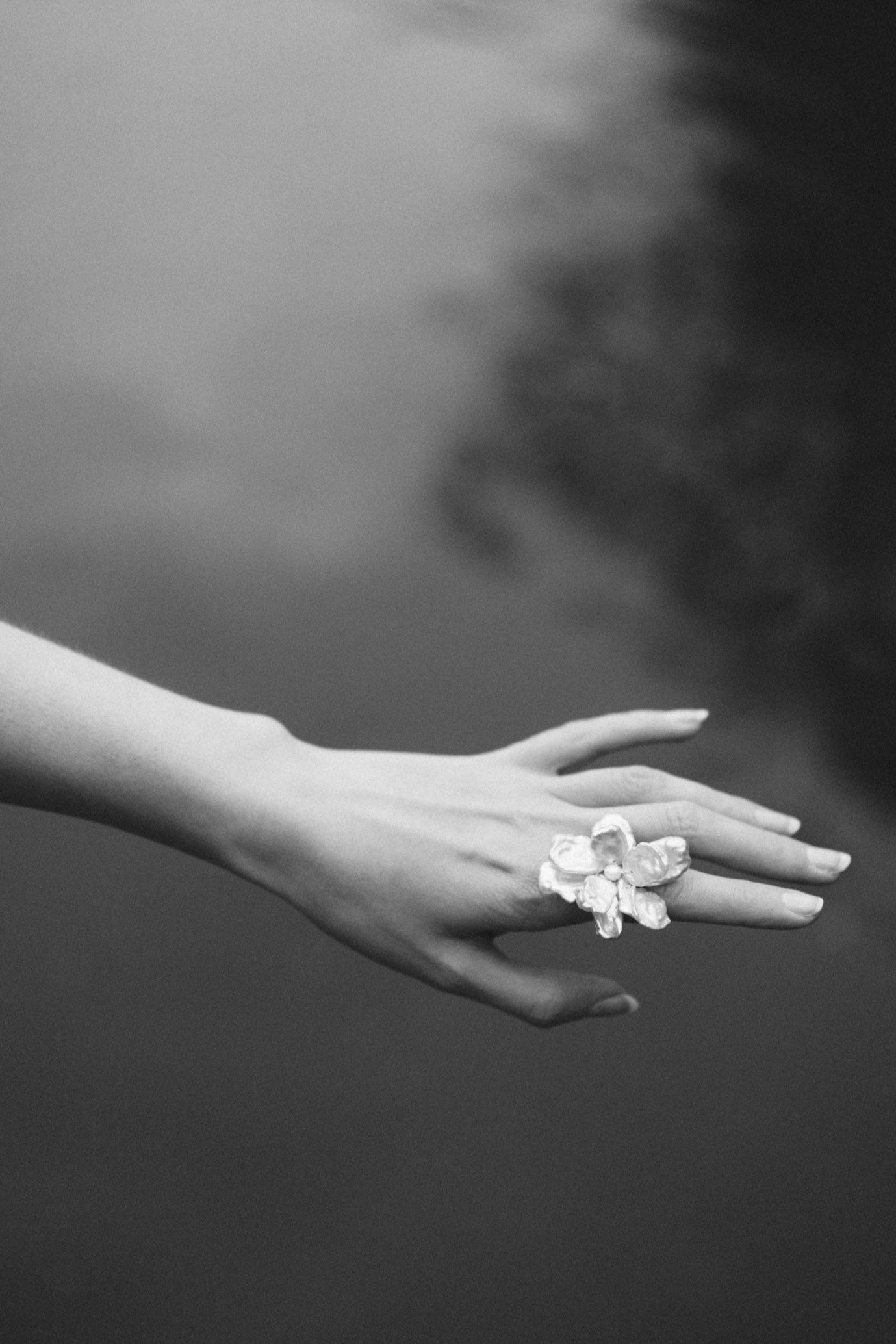 3D Keshi Pearl Flower Ring №50